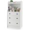 3-Drawer Dresser 44 Tall Wood Storage Organizer Chest W/ 2 Open Shelves White